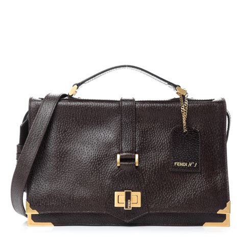 fendi classico no 1|FENDI Vitello Classico No.1 Satchel Dark Brown .